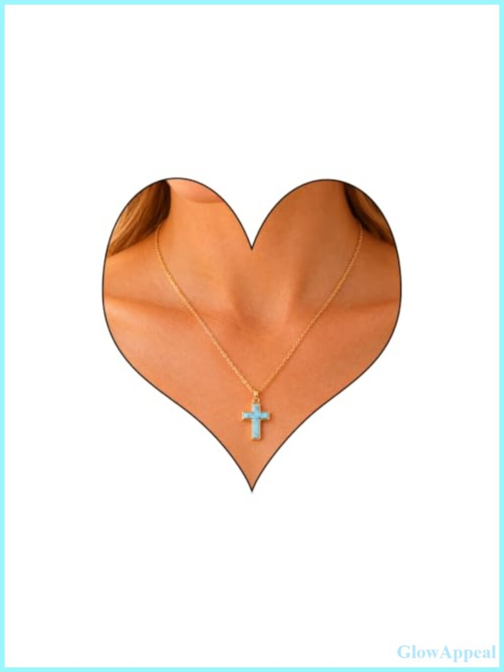 Turquoise Cross Necklace Gold Plated 925 Silver Christian Gift